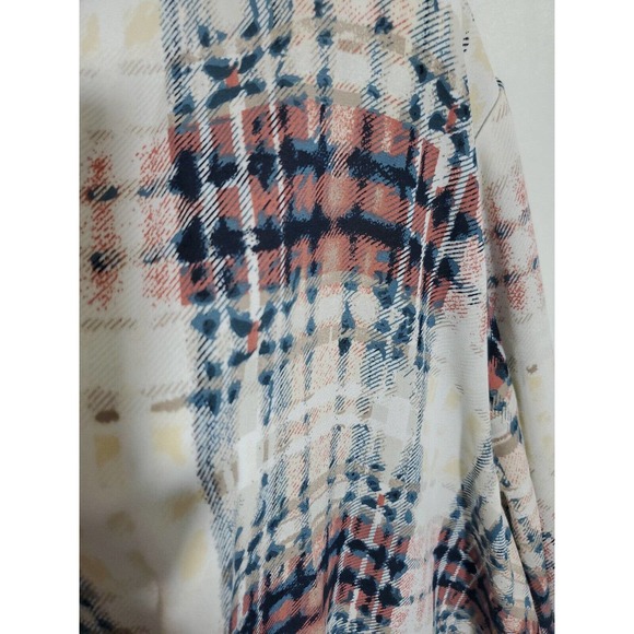 Ellos 1/2 Button Down Size 26 Long Sleeve Plaid Knee Length Dress Office - Picture 4 of 13